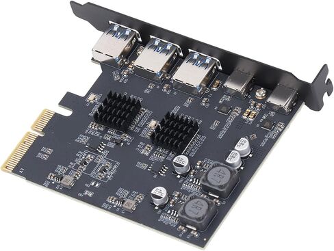 بطاقة توسيع SUNGOOYUE USB3.2 GEN2، بطاقة توسيع PCIE 4X عالية السرعة مع 3 منافذ TypeA و2 TypeC، سرعة نقل 10 جيجابت في الثانية للأجهزة الخارجية in Kuwait