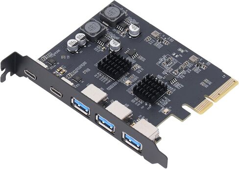 بطاقة توسيع SUNGOOYUE USB3.2 GEN2، بطاقة توسيع PCIE 4X عالية السرعة مع 3 منافذ TypeA و2 TypeC، سرعة نقل 10 جيجابت في الثانية للأجهزة الخارجية in Kuwait