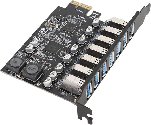 بطاقة توسيع SUNGOOYUE عالية السرعة 5 جيجابت في الثانية PCIe لـ 10 11، 7 منافذ USB3.2 GEN1 بطاقة توسيع لتعدد المهام بشكل أكثر سلاسة، ومنع التيار الزائد - متوافقة مع محطات العمل - الراتنج والحديد in Kuwait
