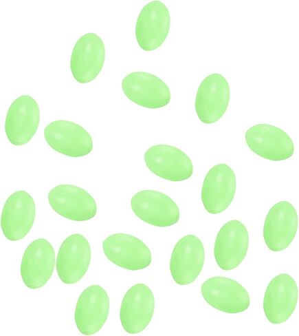 6x4mm Luminous Fishing Beads, 200 Pieces Plastic Glow Fishing Bait Eggs Rig Bead Tackle Tool Oval, Green in Saudi Arabia