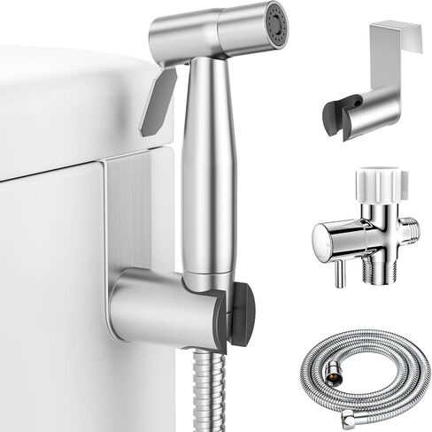 LUFEIDRA Handheld Bidet Sprayer for Toilet-Adjustable Water Pressure Jet Spray with Bidet Hose for Feminine Wash, New Premium Stainless Steel Muslim Shower Toilet Bidet Cloth Diaper Sprayer Set in Saudi Arabia