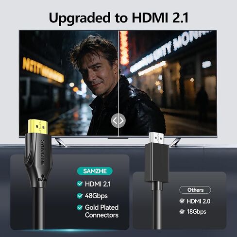 SAMZHE 8K HDMI Extension Cable Short 1.6FT/0.5M HDMI Extender 2.1, 8K@60hz 4K@240hz Hdmi Male to Female Adapter, Ultra High Speed 48Gbps Extensor Cord Compatible with Fire Stick Roku TV Blu-Ray PS5 in Saudi Arabia