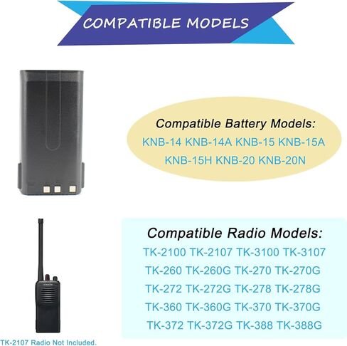 1PC KNB-15 KNB-15H KNB-15A 7.2V Ni-MH Battery 2100mAh Replacement for Kenwood Radio TK-2100 TK-3100 TK-272 TK-272G TK-260 TK-260G TK-270 TK-270G TK-360 TK-360G TK-370 TK-370G in Saudi Arabia