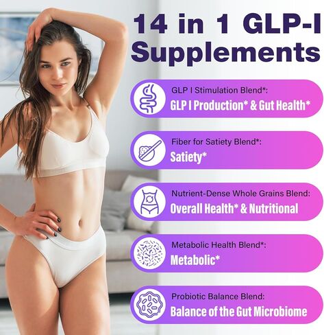 مكملات GLP1 مع بروبيوتيك أكرمانسيا | مكملات غذائية 15000 ملجم GLP-1 | الأنسولين | الألياف الغذائية | إنتاج GLP1 بشكل طبيعي | صحة الأمعاء | دعم عملية التمثيل الغذائي للرجال والنساء - بدون سكر (450 جم) in Saudi Arabia