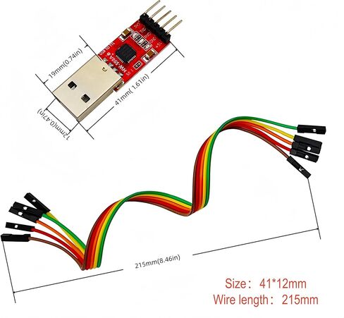 2 قطعة CP2102 USB إلى TTL مهايئ تسلسلي وحدة تنزيل محول مع 5 دبابيس أسلاك توصيل معزز لـ UART STC 3.3 فولت 5 فولت in Kuwait