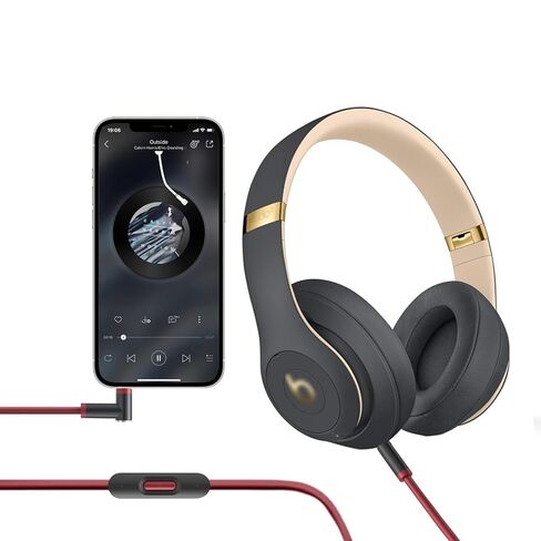كابل صوت بديل لسماعات Beats، كابل Beats متوافق مع Solo Pro/Studio/Solo، حبة Mixr التنفيذية مع التحكم في الخط ومستوى الصوت (أسود/أحمر) in Kuwait