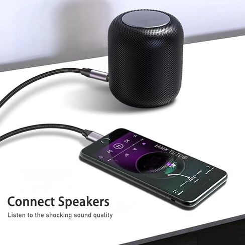 USB C to 3.5mm Audio Aux Jack Cable, Type C Adapter to 3.5mm Headphone Stereo Cord-3.3ft in Saudi Arabia