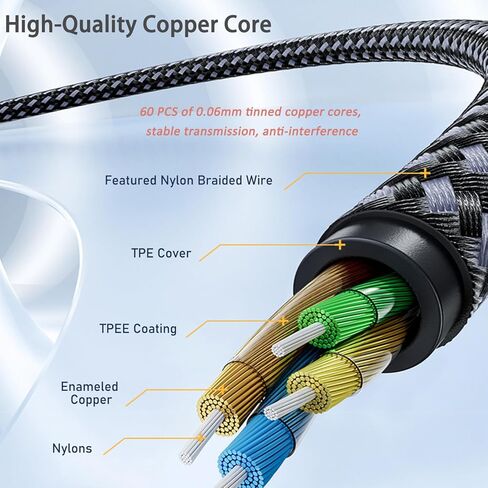 USB C to 3.5mm Audio Aux Jack Cable, Type C Adapter to 3.5mm Headphone Stereo Cord-3.3ft in Saudi Arabia