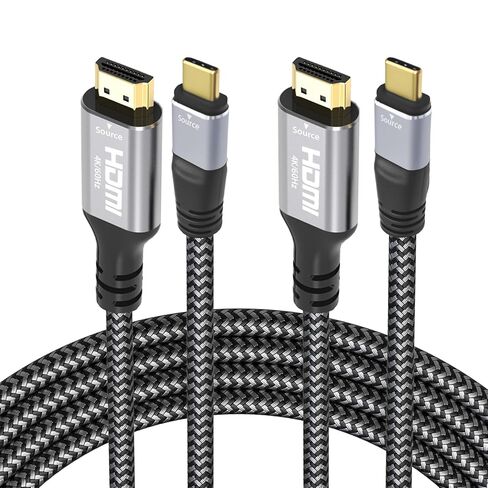 كابل USB C إلى HDMI، سلك مجدول 4K 60 هرتز من النوع C مع موصلات مطلية بالذهب، متوافق مع Thunderbolt، يعمل مع MacBook، iPad Pro، Dell، HP، Samsung Galaxy، Chromebook، جهاز العرض، 3 أقدام in Saudi Arabia