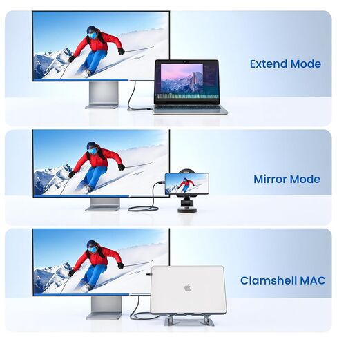 كابل USB C إلى HDMI، سلك مجدول 4K 60 هرتز من النوع C مع موصلات مطلية بالذهب، متوافق مع Thunderbolt، يعمل مع MacBook، iPad Pro، Dell، HP، Samsung Galaxy، Chromebook، جهاز العرض، 3 أقدام in Saudi Arabia