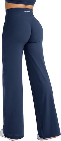 YEOREO Straight Leg Workout Leggings Hidden Scrunch High Waist Gym Pants No Front Seam Wide Leg Yoga Pants in Saudi Arabia