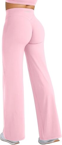 YEOREO Straight Leg Workout Leggings Hidden Scrunch High Waist Gym Pants No Front Seam Wide Leg Yoga Pants in Saudi Arabia