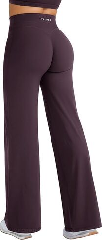 YEOREO Straight Leg Workout Leggings Hidden Scrunch High Waist Gym Pants No Front Seam Wide Leg Yoga Pants in Saudi Arabia