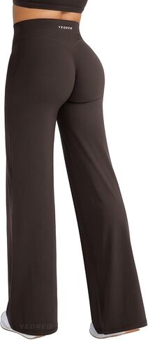 YEOREO Straight Leg Workout Leggings Hidden Scrunch High Waist Gym Pants No Front Seam Wide Leg Yoga Pants in Saudi Arabia