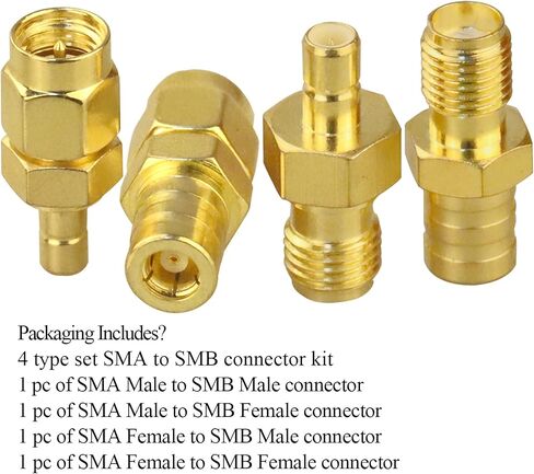 TUOLNK 4 قطع SMA إلى SMB محول محور هوائي الراديو، SMA ذكر/أنثى إلى SMB ذكر/أنثى موصل محوري لهوائي السيارة الجوي DAB، الصوت، جهاز التوجيه، معززات الإشارة in Saudi Arabia