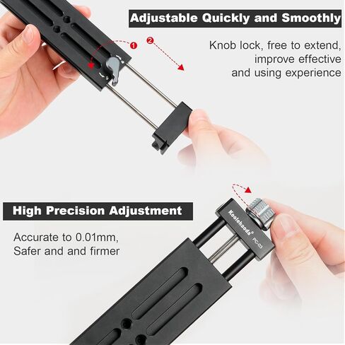 koolehaoda Aluminum iPad Tripod Holder Mount Adapter with 2 Arca Dovetail Mounts, 1/4" Screw & Cold Shoe (5.4" to 13") Adjustable Universal Tablet Clamp Video Recording for iPhone iPad Air Mini in Saudi Arabia
