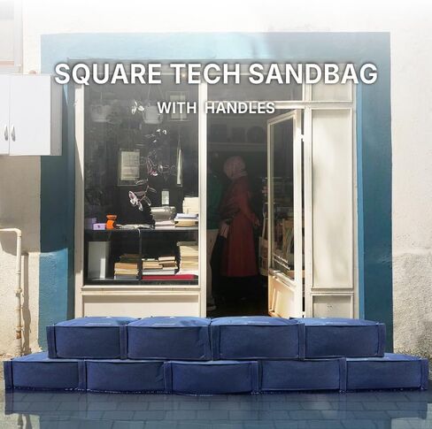WEIBAO Square Tech Sandbag with Handles - 5 Pack (14" x 14"), Dark Blue | WB-626LH-A | Water-Activated Flood Barriers, Sandless Sandbags, Absorbent Water Blocker in Saudi Arabia