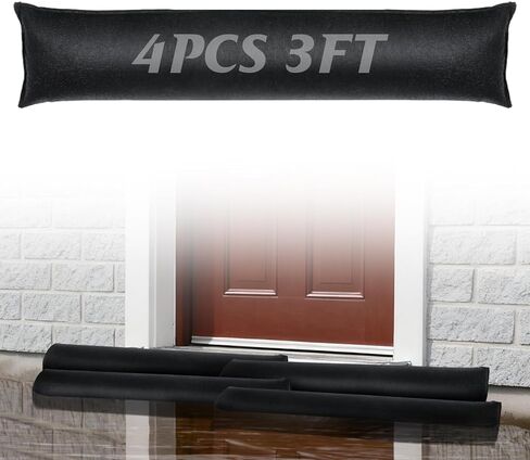 4 Pack 5ft Sandless Flood Barriers for Home - Water Activated Barrier Sand Bags for Flooding Home Exterior Doors Garage Basement in Kuwait