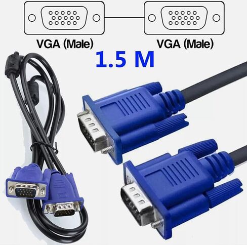 SVGA Super VGA Monitor 15PIN M/M Male to Male Cable Cord for PC TV HDTV Blue 2PCS in Saudi Arabia