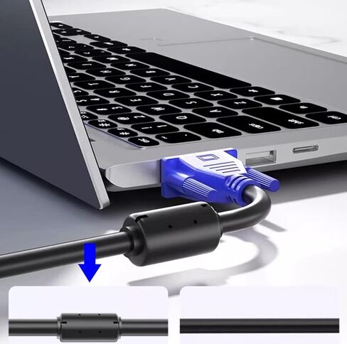 SVGA Super VGA Monitor 15PIN M/M Male to Male Cable Cord for PC TV HDTV Blue 2PCS in Saudi Arabia