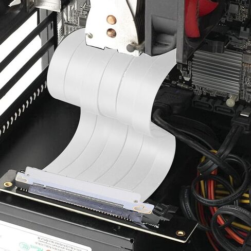 PCIE 5.0 X16 Riser Cable, GPU Riser Cable PCIE 5.0 X16 Graphics Card Extension, 180 Degree 128Gbps High Speed Flexible Extender Card Extension Port 20cm in Saudi Arabia