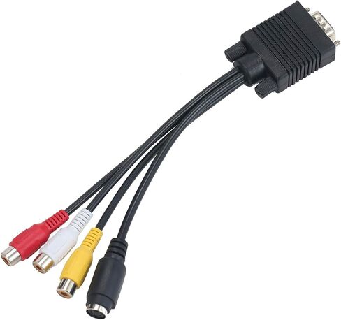 Denash VGA إلى SVideo، VGA إلى، SVIDEO 3 TV AV محول كابل، كابل محول إشارة AV عالي الجودة مع ذكر قياسي 15Pin، in Kuwait