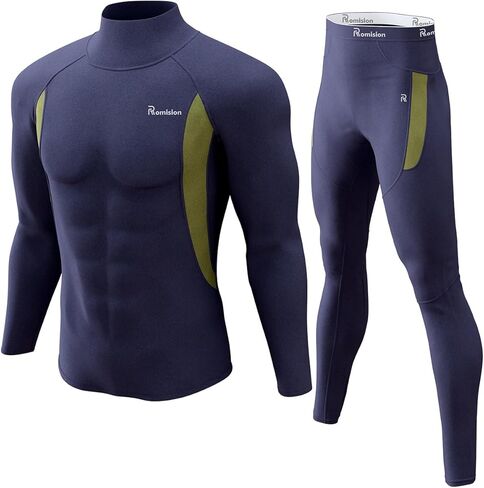 romision Thermal Underwear Long Johns for Men Fleece Lined Base Layer Cold Weather Hunting Gear Bottom and Top Set in Saudi Arabia