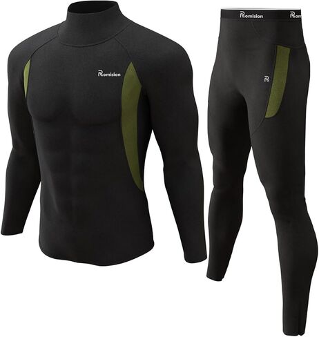 romision Thermal Underwear Long Johns for Men Fleece Lined Base Layer Cold Weather Hunting Gear Bottom and Top Set in Saudi Arabia