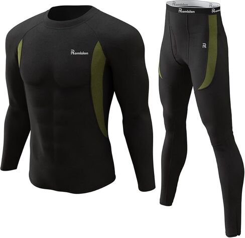 romision Thermal Underwear Long Johns for Men Fleece Lined Base Layer Cold Weather Hunting Gear Bottom and Top Set in Saudi Arabia