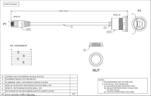 كابل تمديد شبكة إيثرنت RJ45 CAT5e RJ45 فلوش جبل ذكر إلى أنثى تغذية من خلال كابل توصيل ملولب ثابت موصل حاجز موصل مقبس سلك لمودم جهاز التوجيه (0.3M/1FT) in Kuwait