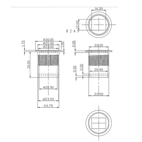 كابل تمديد شبكة إيثرنت RJ45 CAT5e RJ45 فلوش جبل ذكر إلى أنثى تغذية من خلال كابل توصيل ملولب ثابت موصل حاجز موصل مقبس سلك لمودم جهاز التوجيه (0.3M/1FT) in Kuwait