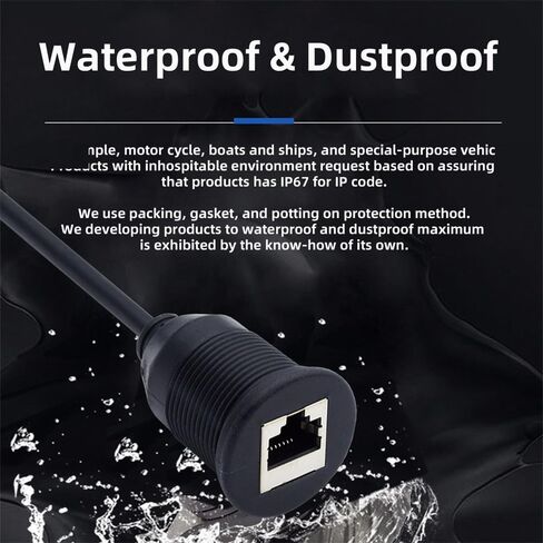 xiwai Dustproof Waterproof Screw Locking CAT6 RJ45 Male to Female LAN Ethernet Network Extension Cable Car Panel Mount Design 1m in Saudi Arabia