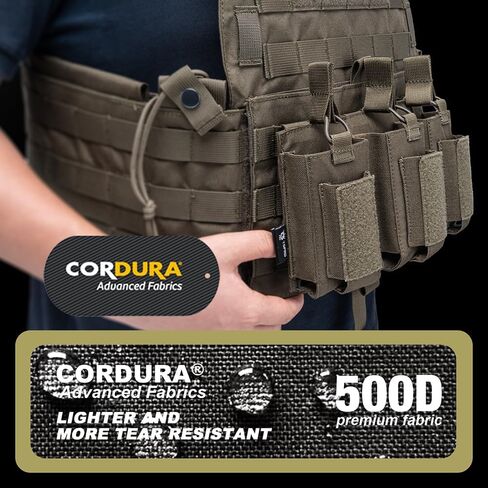 TSPRO Triple Magazine Pouches Open-Top Triple Molle Mag Pouch for M4 M14 M16 AK AR Elastic Rifle Magazines for Pistol Mag Pouch in Saudi Arabia