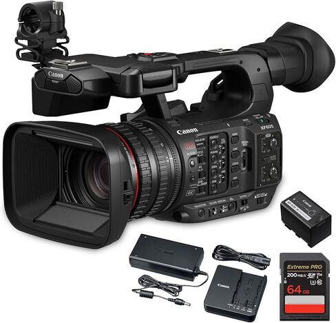 Canon XF605 UHD 4K HDR Pro Camcorder – 1" CMOS Sensor, 15x Optical Zoom, Dual Pixel AF, Wi-Fi, Broadcast & Event Professional Video Camera (5076C002) + 64GB Memory Card (Renewed) in Saudi Arabia