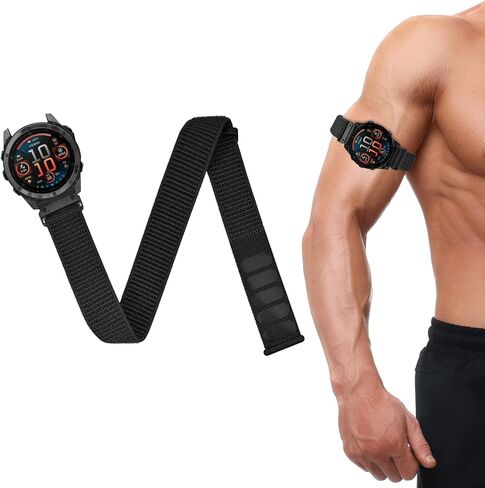 حزام الكاحل/الذراع الرياضي QuickFit مقاس 22 مم متوافق مع Garmin Fenix ​​6 Pro/6/7/7 Pro/5/5 Plus، حزام ذو رأسين من النايلون الناعم لـ Forerunner 970/965/955/945/935 & Instinct 3 45 مم/E 45 مم/سولار/2/2 شمسي in Kuwait