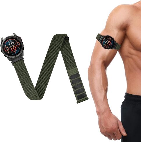حزام الكاحل/الذراع الرياضي QuickFit مقاس 22 مم متوافق مع Garmin Fenix ​​6 Pro/6/7/7 Pro/5/5 Plus، حزام ذو رأسين من النايلون الناعم لـ Forerunner 970/965/955/945/935 & Instinct 3 45 مم/E 45 مم/سولار/2/2 شمسي in Kuwait