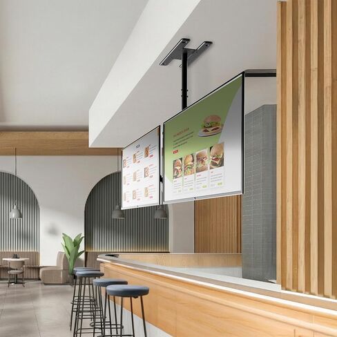 حامل سقف تلفزيون مزدوج جنبًا إلى جنب من VIVO لشاشات مقاس 34 إلى 60 بوصة، لوحة قائمة دوارة كاملة شديدة التحمل لأجهزة التلفاز التي يصل وزنها إلى 88 رطلًا لكل منها، عمود تمديد 5.5 قدم، الحد الأقصى VESA 600x400، أسود، MOUNT-VC2-5 in Saudi Arabia