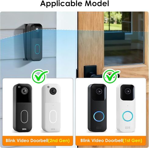 Vinyl Siding Angle Adjustment Mount for Blink Video Doorbell Camera (1st & 2nd Gen), Blink Doorbell Mount Corner Mounting Bracket Wedge Kit Solve Siding Tilt Problem (4" Standard Vinyl Siding Only) in Saudi Arabia