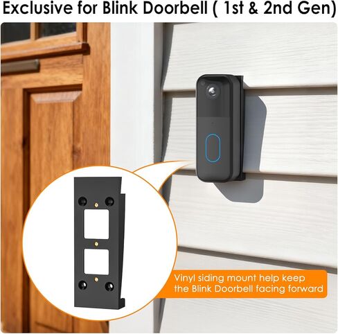 Vinyl Siding Angle Adjustment Mount for Blink Video Doorbell Camera (1st & 2nd Gen), Blink Doorbell Mount Corner Mounting Bracket Wedge Kit Solve Siding Tilt Problem (4" Standard Vinyl Siding Only) in Saudi Arabia