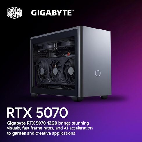 كولر ماستر NR2 Pro Mini ITX – AMD RYZEN 7 7800X3D 4.2 جيجا هرتز (5.0 جيجا هرتز توربو) | جيجابايت RTX 5070 12 جيجا بايت & B650I AORUS Ultra | 32 جيجابايت DDR5 6000 ميجا هرتز | 2 تيرابايت Gen4 M.2 | واي فاي | ويندوز 11 | كمبيوتر ألعاب AIO مقاس 280 ملم in Saudi Arabia