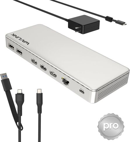 WAVLINK Docking Station 3 Monitors, SM770 Docking Station with Triple HDMI, Dual DP, 120W PD in, 10Gbps USB A&C, 2.5G Ethernet Port, Compatible with Intel Mac, SMI Driver & Host USB3.2 Gen 2 Required in Saudi Arabia