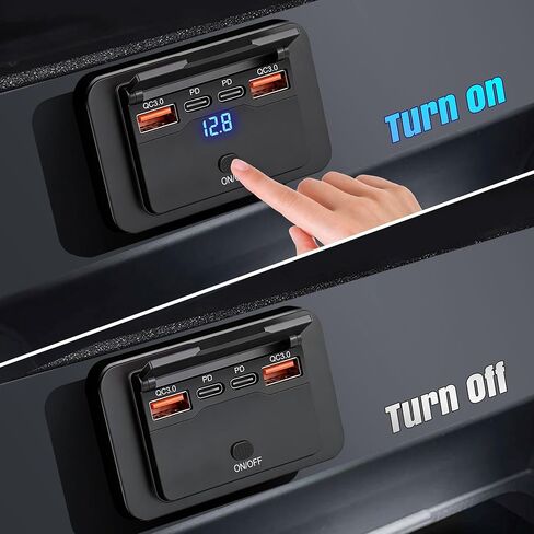 2 Pack 108W 12V USB Outlet Panel, Qidoe Dual PD 36W & Dual QC3.0 18W RV USB Outlet, Fast Charging 12 Volt USB Port Panel Wall Mount for Car, RV, Truck, Boat, Bus, Marine, ATV, UTV in Saudi Arabia