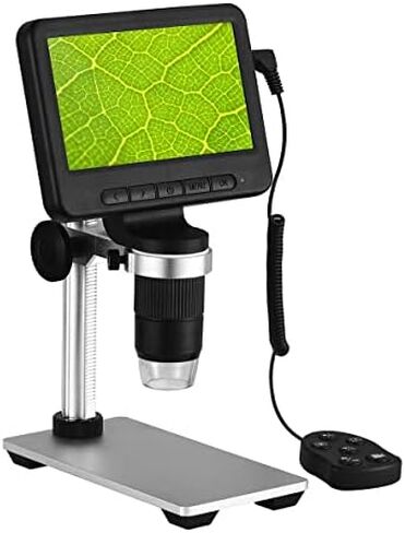 كاميرا مجهرية رقمية بشاشة LCD مقاس 5 بوصات، تكبير 500-1000X، مصابيح LED قابلة للتعديل، تتضمن حامل (أ) in Saudi Arabia