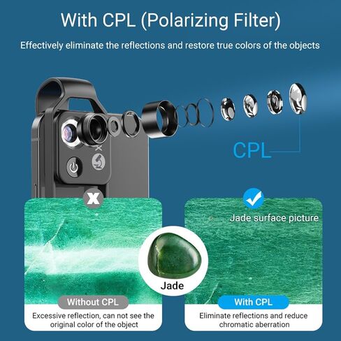 ETOYA 200X مجهر جيب صغير للهاتف مع عدسة CPL، ضوء LED ومشبك عالمي، ملحقات كاميرا مجهر رقمي محمول تكبير نانو لـ 99% من الهواتف الذكية، عرض العالم الصغير in Kuwait