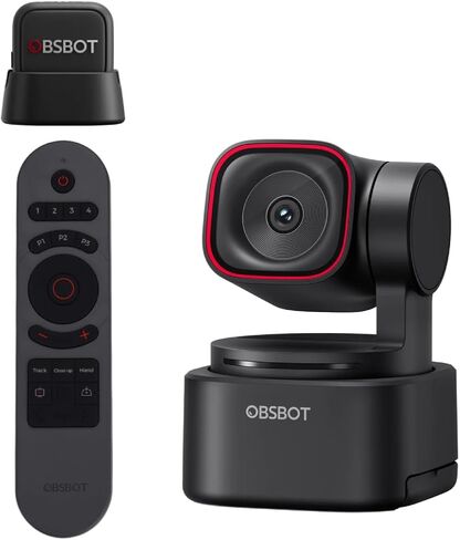 OBSBOT Tiny 3 Lite Webcam Bundle with VOX SE & Remote, AI-Powered Spatial Audio 4K - Compact AI Tracking PTZ Camera with 1/2" Sensor, Tri-Mic, Voice Control, 120FPS, HDR, Webcam for PC, Mac, Laptop in Saudi Arabia