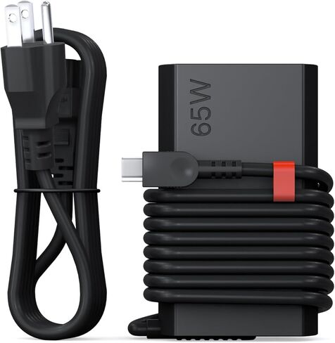 شاحن كمبيوتر محمول USB C نحيف 2025 جديد 65 وات متوافق مع Lenovo Thinkpad T14 T15 T16/Chromebook/Yoga Computer Type C سلك الطاقة in Kuwait