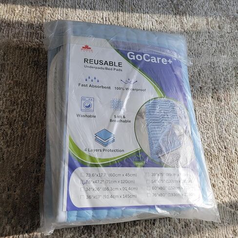 وسادة سرير أطفال من GoCare+ مقاومة للماء وقابلة للغسل وإعادة الاستخدام مقاس 70 سم × 120 سم للأطفال الصغار مبطنة لحماية مرتبة سرير الأطفال من سلس البول وغطاء ملاءة سفلية للأطفال البالغين والحيوانات الأليفة للتدريب على المرحاض in Kuwait