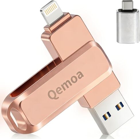 عصا صور لمحرك أقراص فلاش سعة 256 جيجابايت معتمدة من MFi لهواتف iPhone، ذاكرة خارجية لحفظ الصور لحفظ البيانات/النسخ الاحتياطي/نقل الملفات/الصور/الفيديو/iPhone/iPad/iOS/Android/PC (وردي) المساحة المتوفرة: ~244 جيجابايت in Kuwait