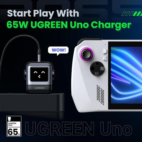 حزمة شاحن UGREEN Uno بقدرة 65 واط USB C مع كابل USB C بطول 6.6 قدم 240 واط مع شاشة رقمية متوافقة مع iPhone 17/17 Pro/17 Pro Max وMacBook Pro/Air وGalaxy S25/S24 وiPad Pro/Air وPixel 10 in Saudi Arabia