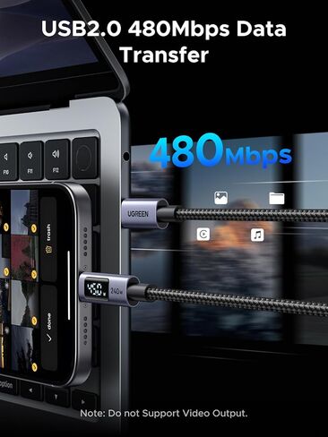 حزمة شاحن UGREEN Uno بقدرة 65 واط USB C مع كابل USB C بطول 6.6 قدم 240 واط مع شاشة رقمية متوافقة مع iPhone 17/17 Pro/17 Pro Max وMacBook Pro/Air وGalaxy S25/S24 وiPad Pro/Air وPixel 10 in Saudi Arabia
